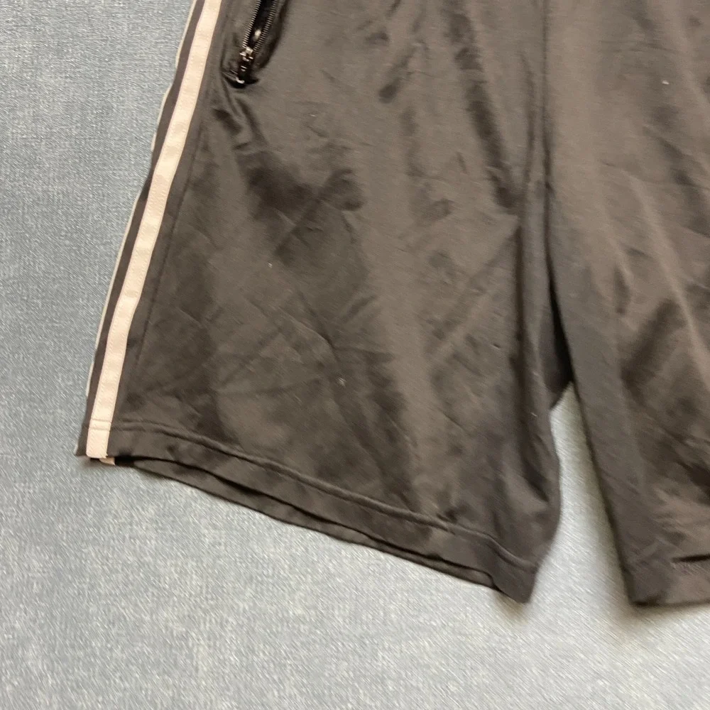 Adidas Primeblue Aeroready Basketball Shorts Mens M Black Striped Elastic Waist